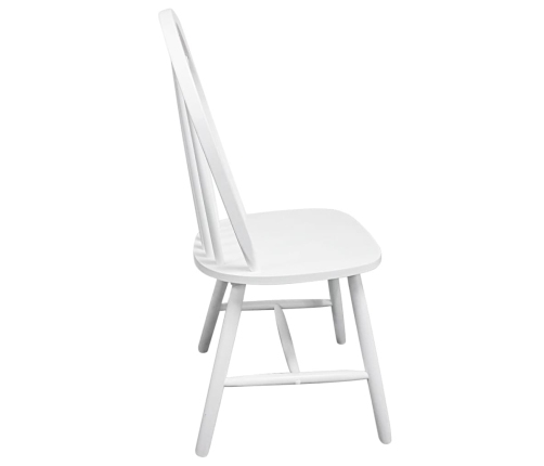 vidaXL virtuves krēsli, 4 gab., balti, masīvs gumijkoks