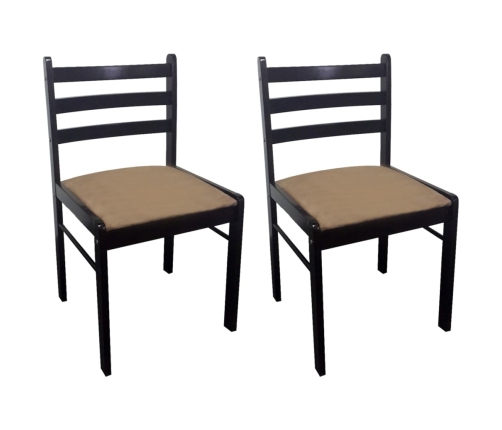 Virtuves Krēsli, 2 Gab., Brūns, Masīvs Gumijkoks Un Samts Vidaxl