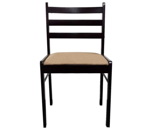 Virtuves Krēsli, 2 Gab., Brūns, Masīvs Gumijkoks Un Samts Vidaxl