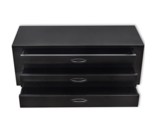 vidaXL instrumentu kaste ar 3 atvilktnēm, melns metāls