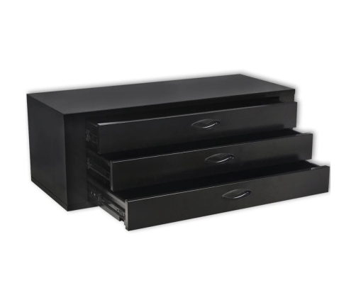 vidaXL instrumentu kaste ar 3 atvilktnēm, melns metāls