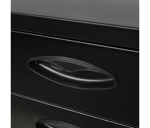 vidaXL instrumentu kaste ar 3 atvilktnēm, melns metāls