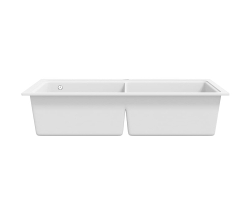 Iebūvējama dubultā granīta izlietne, krēmbalta