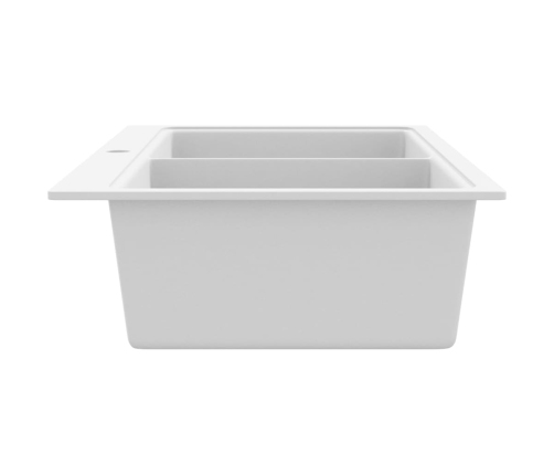 Iebūvējama dubultā granīta izlietne, krēmbalta