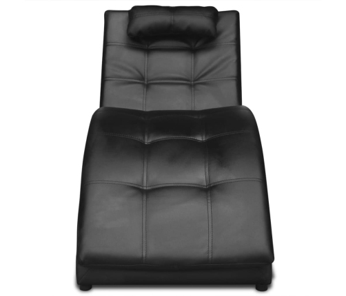 vidaXL zvilnis ar spilvenu, melna mākslīgā āda