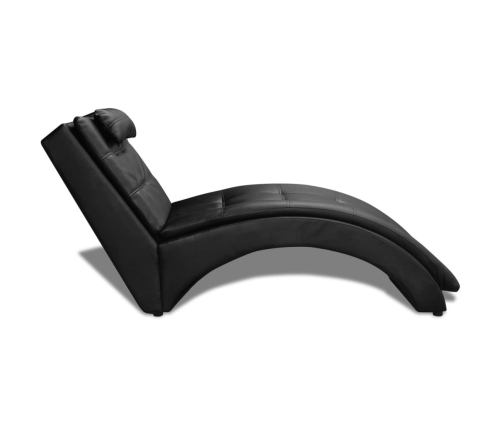 vidaXL zvilnis ar spilvenu, melna mākslīgā āda