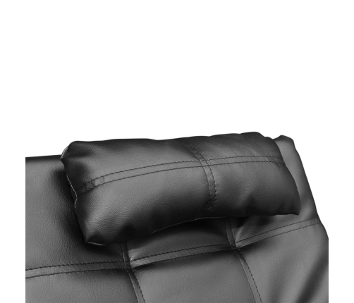 vidaXL zvilnis ar spilvenu, melna mākslīgā āda