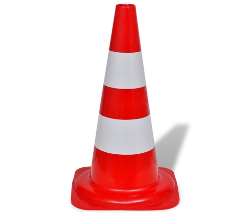 10 atstarojoši satiksmes konusi, sarkani ar baltu, 50 cm