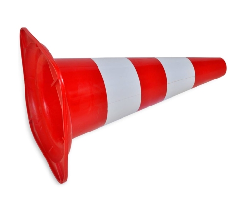 10 atstarojoši satiksmes konusi, sarkani ar baltu, 50 cm