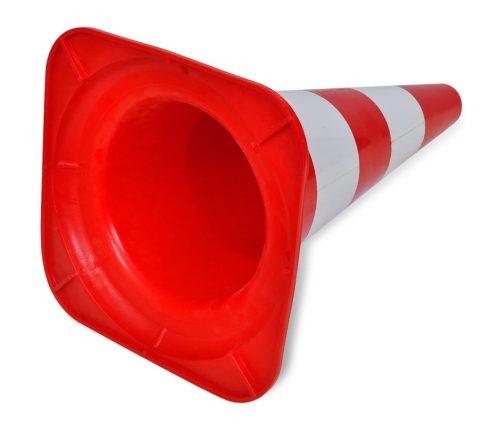 10 atstarojoši satiksmes konusi, sarkani ar baltu, 50 cm