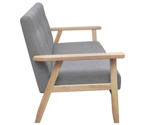 vidaXL divvietīgs dīvāns, gaiši pelēks audums