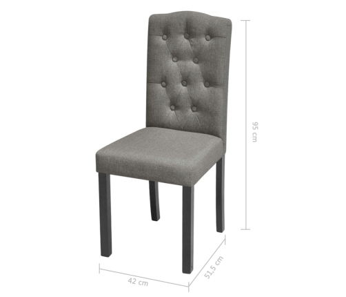 vidaXL virtuves krēsli, 2 gab., pelēks audums