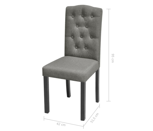 vidaXL virtuves krēsli, 4 gab., pelēks audums