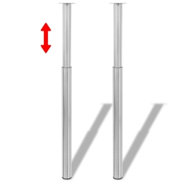 2 Saliekamas Galda Kājas Ar Matētu Niķeli, 710 Mm-1100 Mm