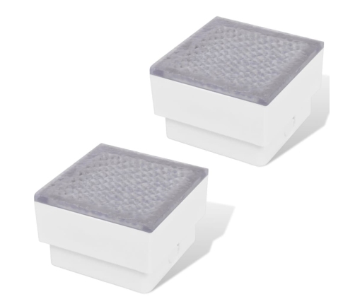 vidaXL zemē iebūvējamas LED lampas, 2 gab., 100x100x68 mm