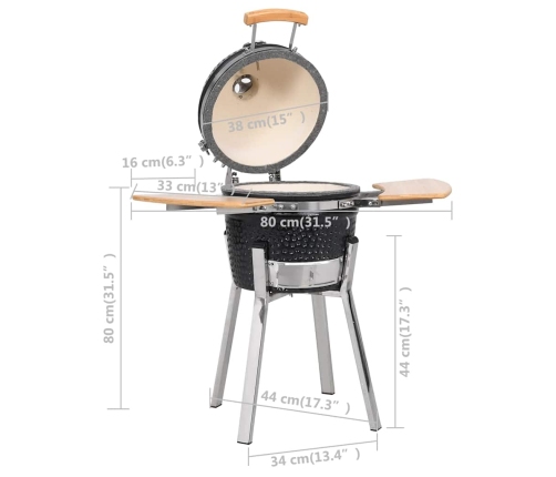 Kamado grils, kūpinātava, 81 cm, keramika