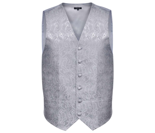 Vīriešu Kāzu Veste Komplekti Sudraba 56 Poliesters Vidaxl
