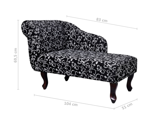 vidaXL zvilnis, melns un balts audums