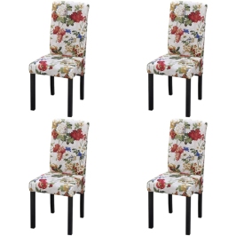 Virtuves Krēsli, 4 Gab., Krāsains Audums Vidaxl