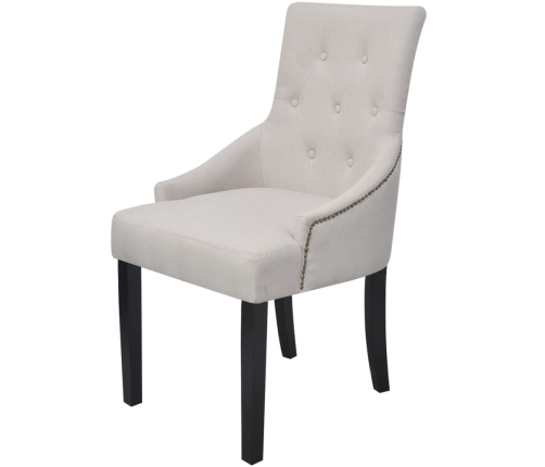 vidaXL virtuves krēsli, 2 gab., krēmpelēks audums