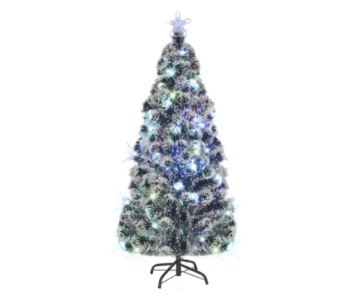 vidaXL izgaismota Ziemassvētku egle ar statīvu, 180cm, optiskā šķiedra