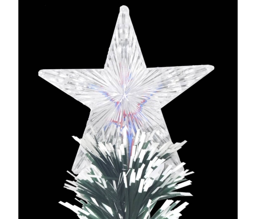 vidaXL izgaismota Ziemassvētku egle ar statīvu, 180cm, optiskā šķiedra