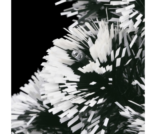 vidaXL izgaismota Ziemassvētku egle ar statīvu, 210cm, optiskā šķiedra