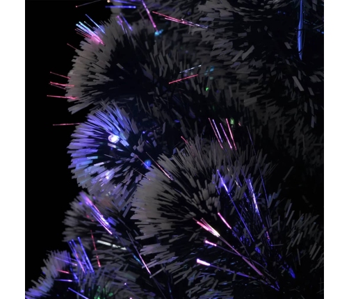 vidaXL izgaismota Ziemassvētku egle ar statīvu, 210cm, optiskā šķiedra