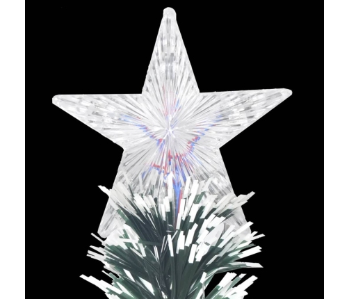 vidaXL izgaismota Ziemassvētku egle ar statīvu, 210cm, optiskā šķiedra