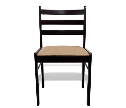 Virtuves Krēsli, 6 Gab., Brūni, Masīvkoks Un Samts Vidaxl