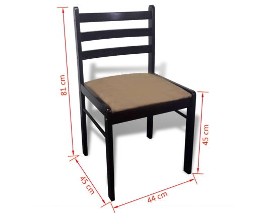 Virtuves Krēsli, 6 Gab., Brūni, Masīvkoks Un Samts Vidaxl