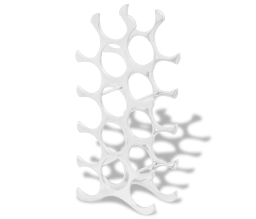 vidaXL vīna pudeļu plaukts, 15 pudelēm, alumīnijs, sudraba krāsa