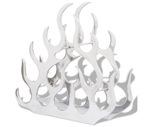 vidaXL vīna pudeļu plaukts, 11 pudelēm, alumīnijs, sudraba krāsa