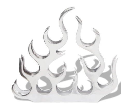 vidaXL vīna pudeļu plaukts, 11 pudelēm, alumīnijs, sudraba krāsa