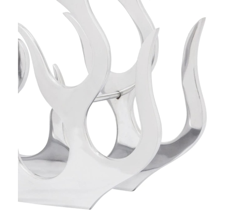 vidaXL vīna pudeļu plaukts, 11 pudelēm, alumīnijs, sudraba krāsa