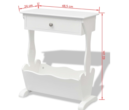 vidaXL žurnālu turētājs Melrose, balts