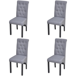 Virtuves Krēsli, 4 Gab., Gaiši Pelēks Audums Vidaxl