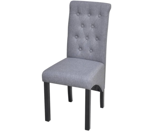 vidaXL virtuves krēsli, 4 gab., gaiši pelēks audums