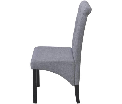 vidaXL virtuves krēsli, 4 gab., gaiši pelēks audums