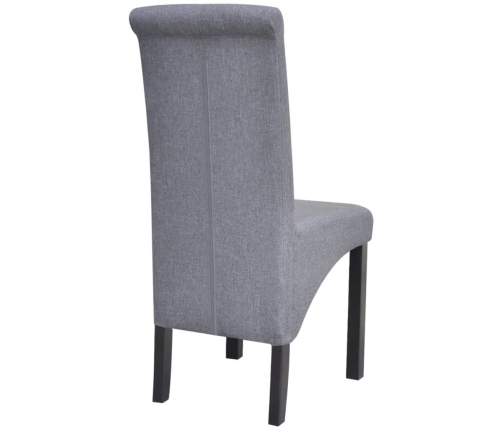 vidaXL virtuves krēsli, 4 gab., gaiši pelēks audums