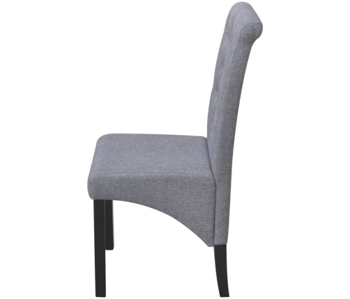 vidaXL virtuves krēsli, 6 gab., gaiši pelēks audums