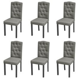 Virtuves Krēsli, 6 Gab., Pelēks Audums Vidaxl