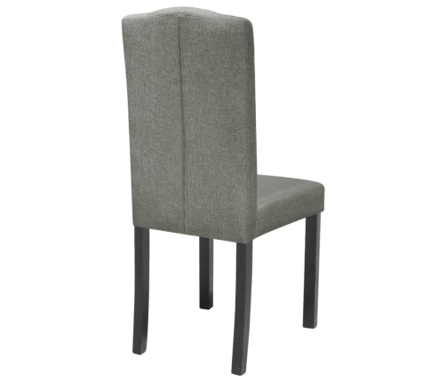 vidaXL virtuves krēsli, 6 gab., pelēks audums