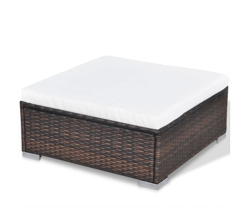 vidaXL 10-daļīgs dārza atpūtas mēbeļu komplekts ar matračiem, brūns PE