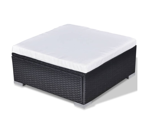 vidaXL 10-daļīgs dārza atpūtas mēbeļu komplekts ar matračiem, melns PE