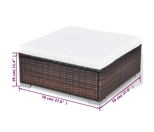 vidaXL 10-daļīgs dārza atpūtas mēbeļu komplekts ar matračiem, brūns PE