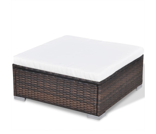 vidaXL 10-daļīgs dārza atpūtas mēbeļu komplekts ar matračiem, brūns PE