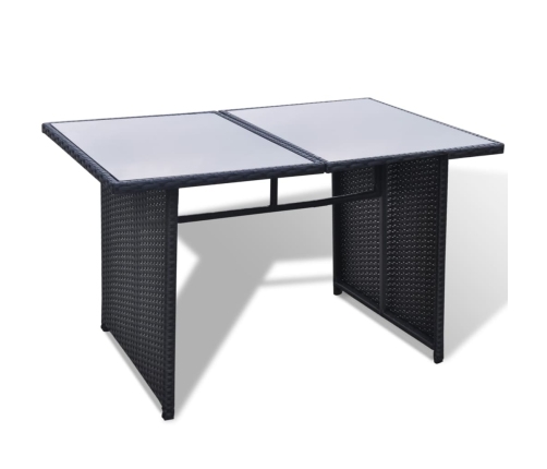 vidaXL 10-daļīgs dārza atpūtas mēbeļu komplekts ar matračiem, melns PE