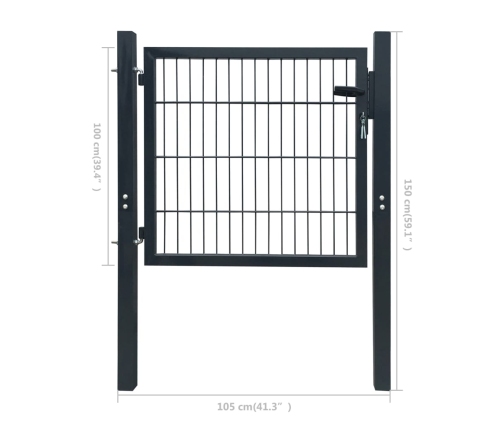 vidaXL žoga vārti, tērauds, antracītpelēki, 105x150 cm