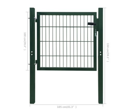vidaXL žoga vārti, tērauds, zaļi, 105x150 cm